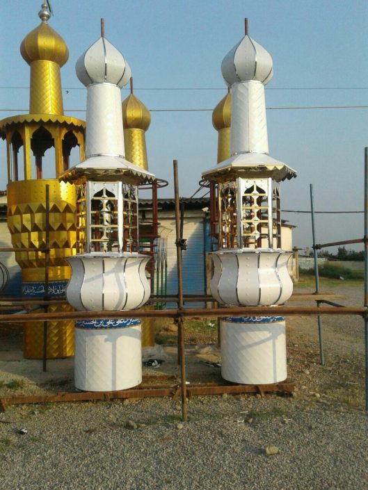 گلدسته استیل طلایی گلدسته آماده